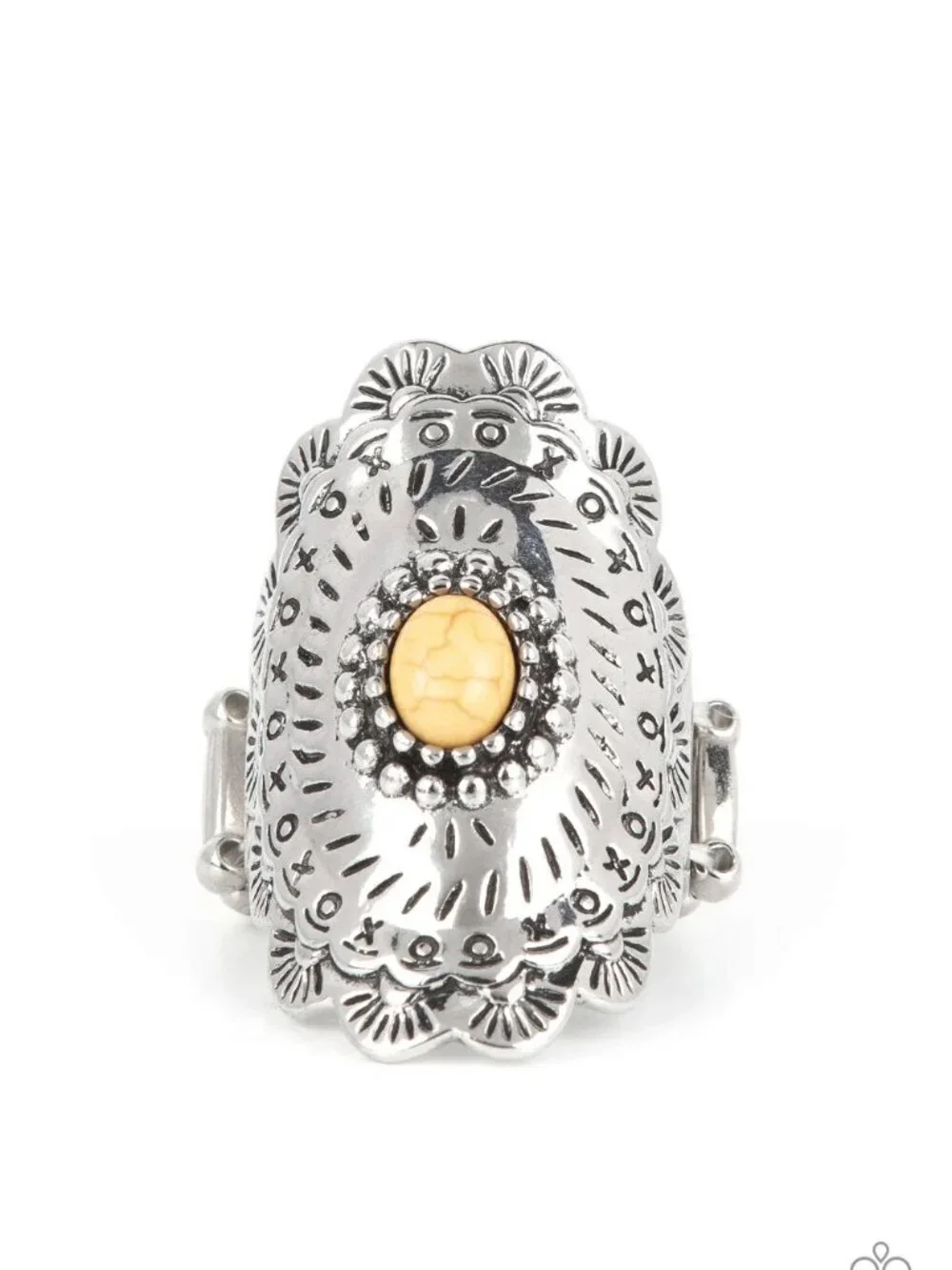 Paparazzi Jewelry Accessories - Sagebrush Sea - Yellow Ring - Vintage